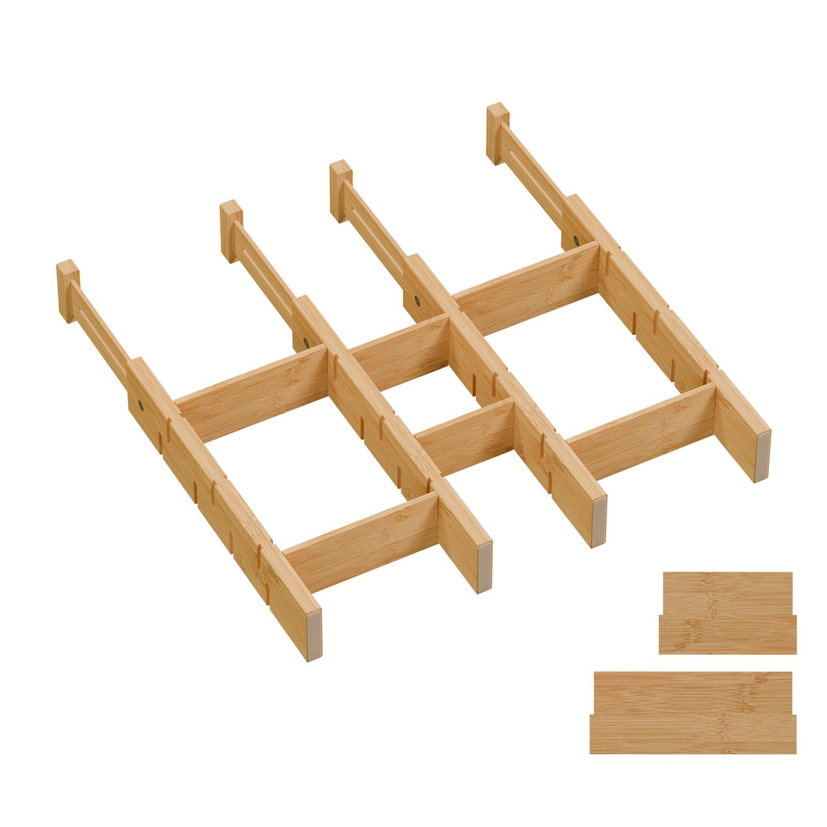 Bamboo Drawer Dividers, Expandable Kitchen Drawer Organizer
