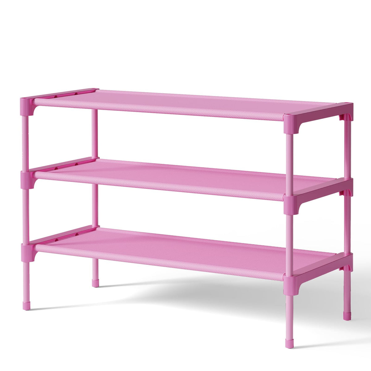 Kitsure Shoe Rack - Non-Woven Shoe Rack Shelf, 27.5" Wide - 3 Tier, Black