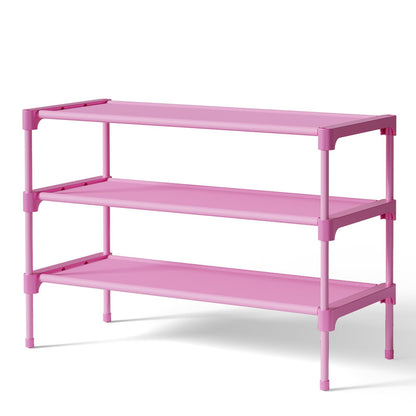 Kitsure Shoe Rack - Non-Woven Shoe Rack Shelf, 27.5" Wide - 3 Tier, Black
