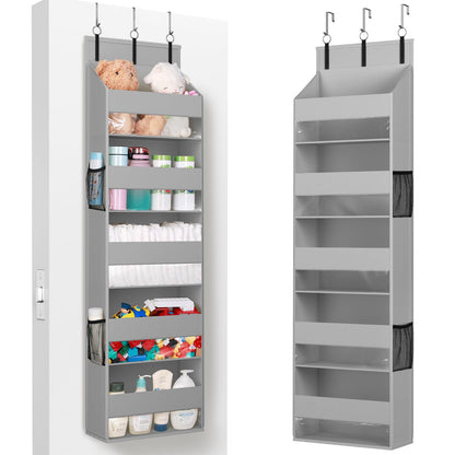 Lifewit 1 Pack Over the Door Organizer 5 Section Hanging Storage, Dark Gray