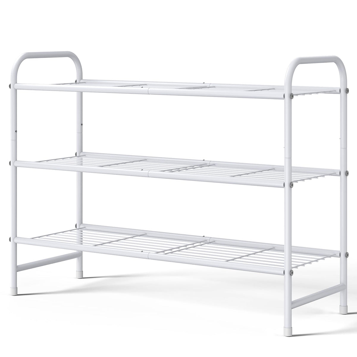 Kitsure Stainless Steel Shoe Rack Organizer, 25.6" Wide - 3 Tier, Black