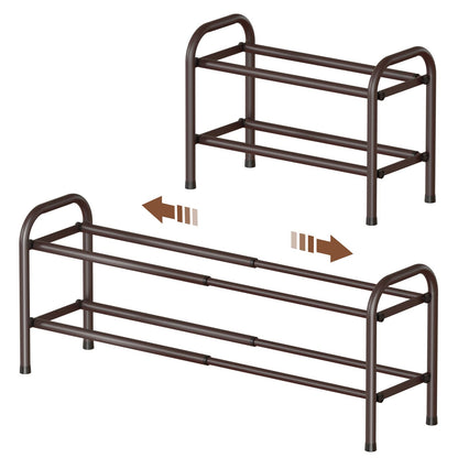Gonfoam Expandable 3-Tier Shoe Rack for Closet and Entryway, Black