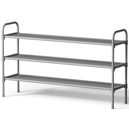 Kitsure Extra-Long Shoe Rack for Closet, 39.0" Wide - 3 Tier, Black