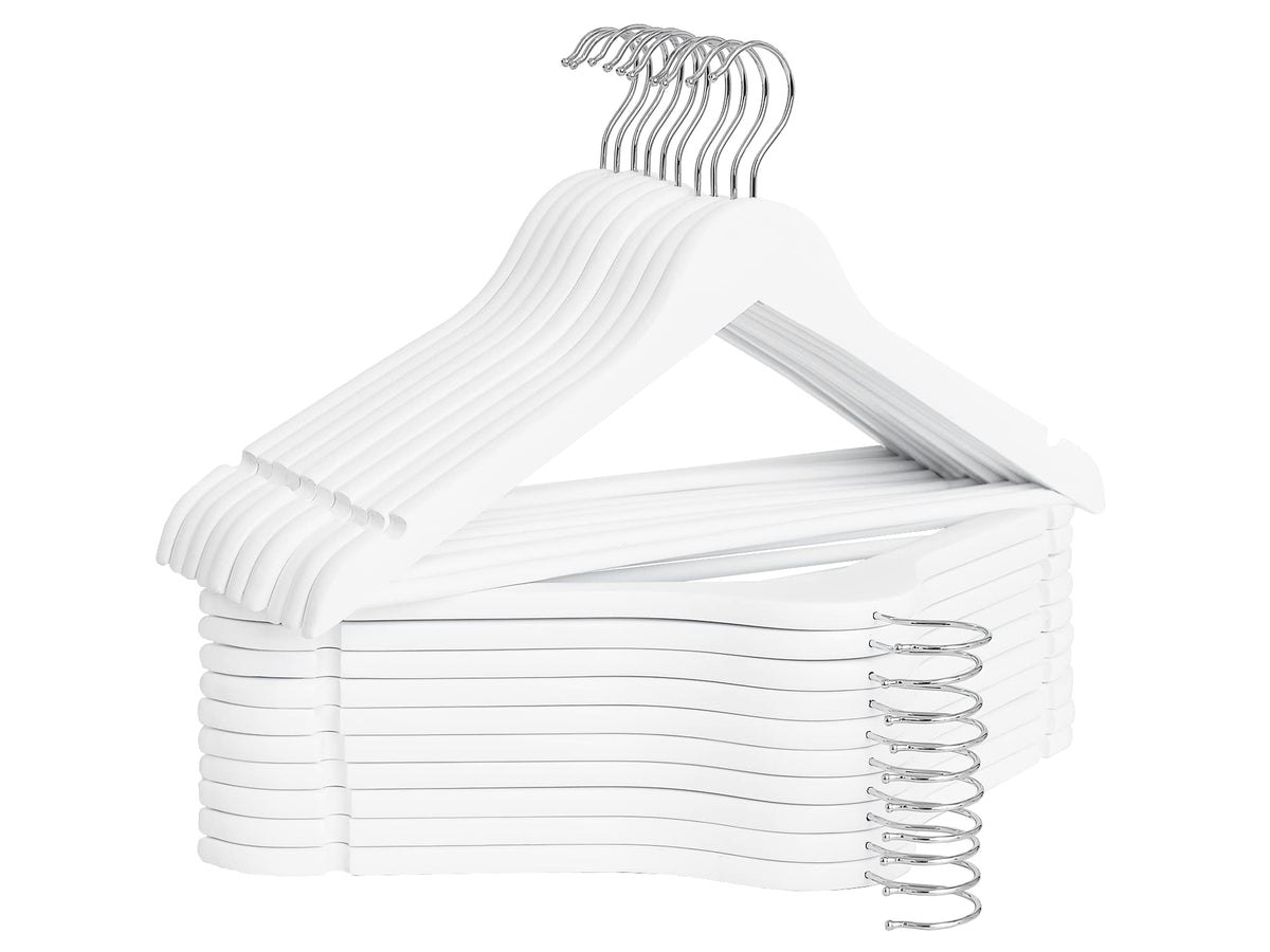 StorageWorks Wooden Coat Hangers, 30 Pack Wood Clothes Hanger for Closet