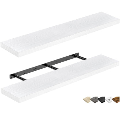 QEEIG Bathroom Floating Shelves for Wall (Brown, Set of 2, 15.7")