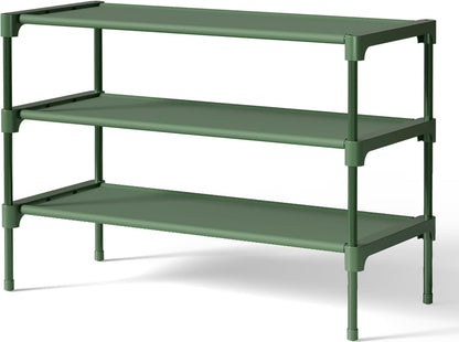 Kitsure Shoe Rack - Non-Woven Shoe Rack Shelf, 27.5" Wide - 3 Tier, Black