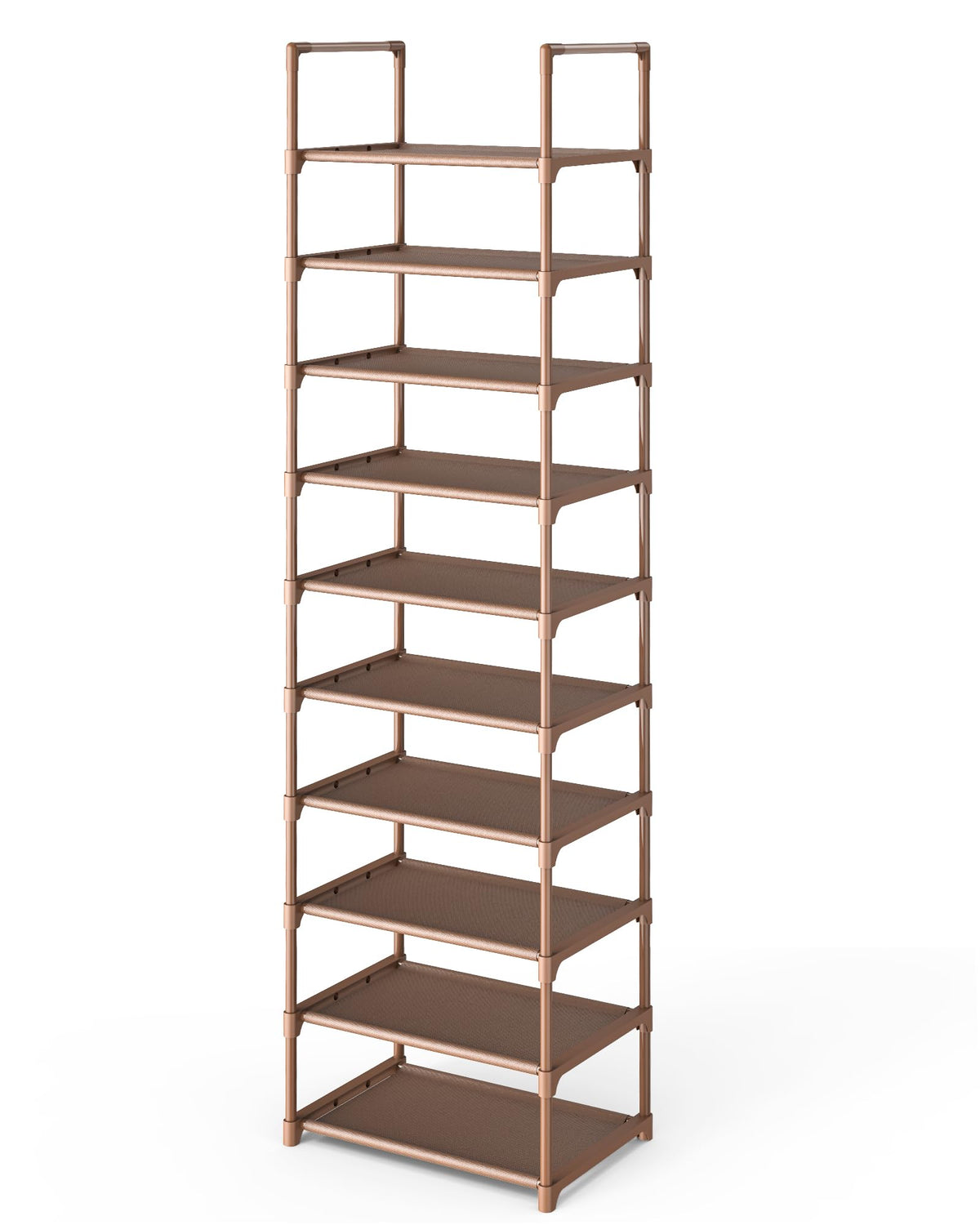 Kitsure Shoe Rack - 10-Tier Shoe Organizer with Detachable Fabric Shelves & Metal Frame, Tall Shoe Rack for Closet, Entryway, Living Room, 16.9" Wide - 10 Tier, Black