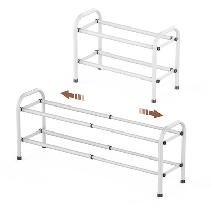 Gonfoam Expandable 3-Tier Shoe Rack for Closet and Entryway, Black