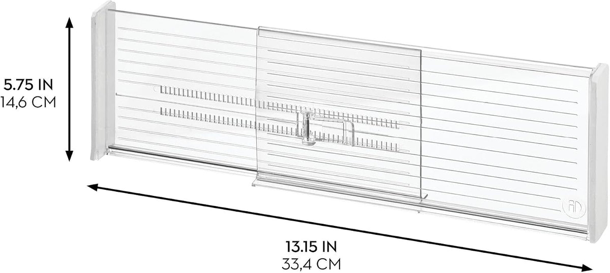 iDesign Plastic Adjustable Drawer Dividers, Clear, Set of 2