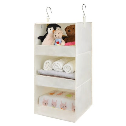 GRANNY SAYS 3-Shelf Hanging Closet Organizer, Foldable Storage, Gray