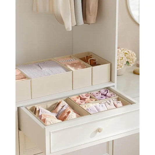 6PCS/12PCS Drawer Organizer, Closet Dresser Drawer Organizers, Foldable Fabric Storage Bins for Clothes, Socks, Underwear, Ties, Scarves