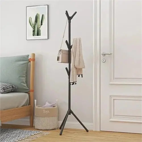 Tree Shaped Freestanding Coat Rack with Metal Frame, Entryway Rack with Multiple Hooks for Bedroom Home Organization