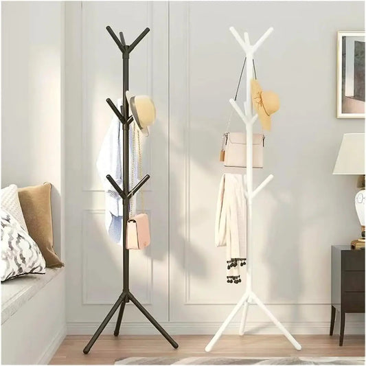 Tree Shaped Freestanding Coat Rack with Metal Frame, Entryway Rack with Multiple Hooks for Bedroom Home Organization