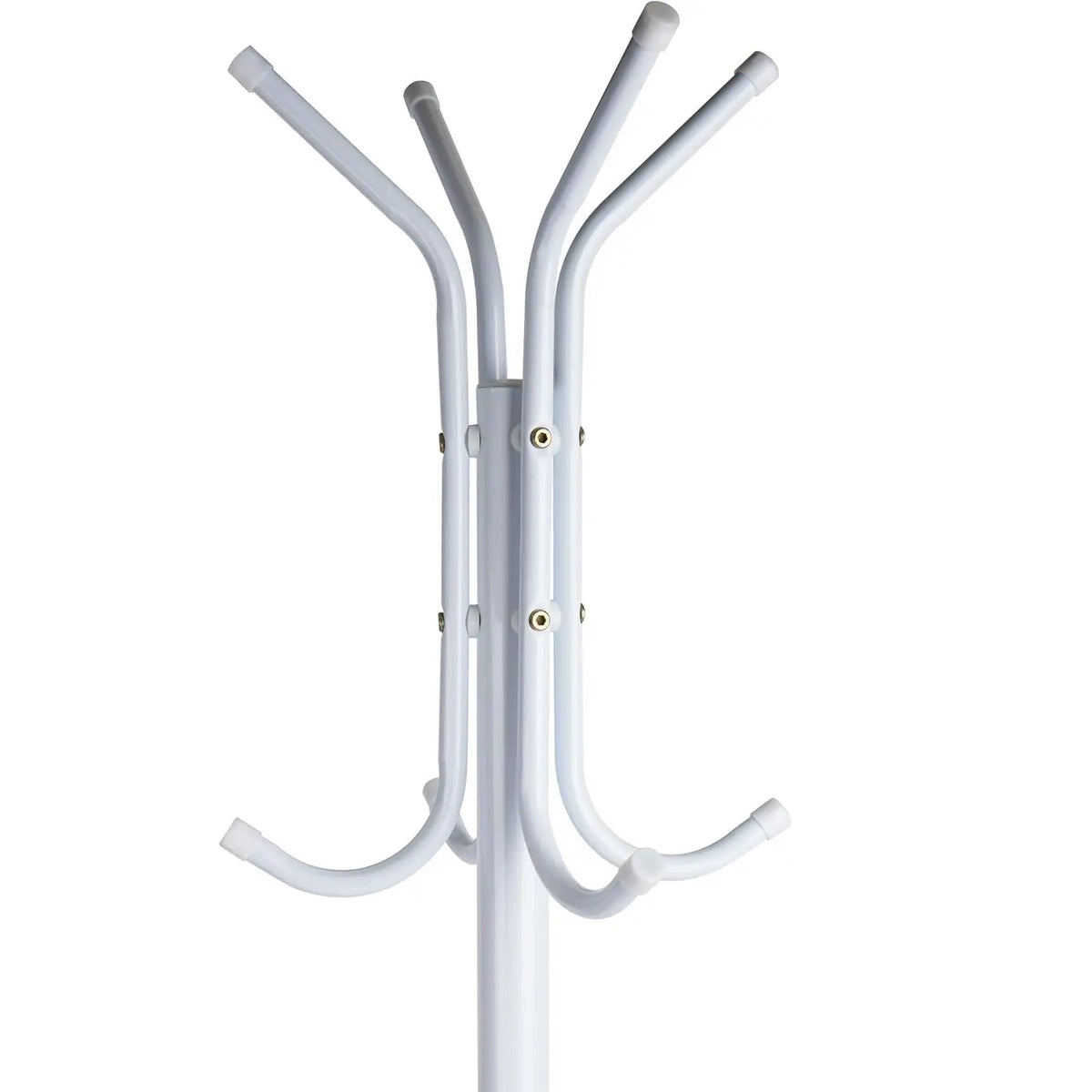 12-Hook Freestanding Clothes Rack - Modernist Look Stainless Steel Floor Standing Stand-Alone Coat Rack, Indoor Furniture Home Organizer for Coats, Hats, Jackets & Purses, Stainless Steel Coat Racks