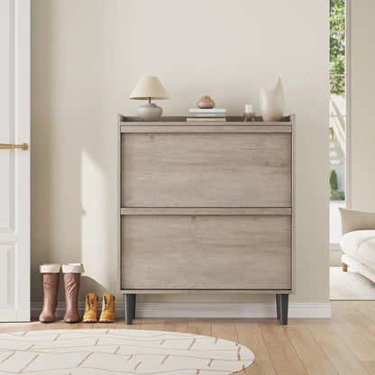 ZR-Garvee Tilt-out drawers Shoe Cabinet with 3 Flip Drawers, Space-saving,22 styles,Adjustable Shelf, Save space，Modern ,Hidden Shoe Storage Organizer for Entryway,aisle cabinet, Hallway and Living Room