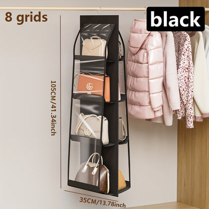 Foldable WALL-MOUNTED Hanging Storage Shelf with Oxford Cloth - Space-Saving Suitable for Home Wardrobe, Bedroom, Entryway - Foldable Hanger for Handbags, Wallets, Purses, Wallet Holder, Fabric Shelf System