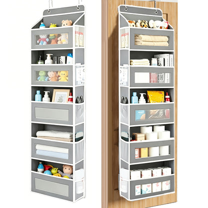 Over The Door Organizer Storage, 5 Shelf Hanging Door Organizer With 10 Large Capacity Pockets, No Drilling Required Anti Tilt 44 Lb Load Behind Door Storage For Bedroom, Bathroom, Pantry, Nursery, Child Children Nursery