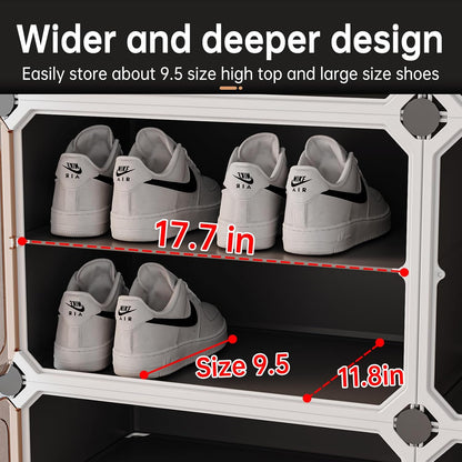 MAGINELS Shoe Rack,Expandable Shoe Cabinet Easy to Assemble. Shoe Storage with Door,Entryway, Closets, Hallway, and Bedroom.Accommodates Up to 40 Pairs of Shoes.