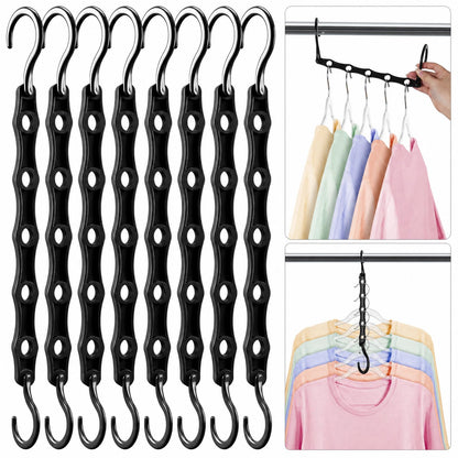 HOUSE DAY 10 Pack Space Saving Hangers, Black, Premium Smart Hanger
