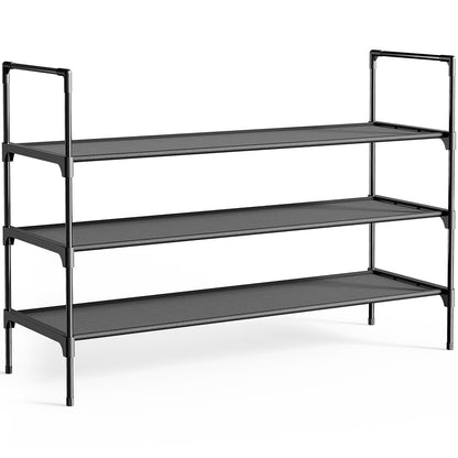 Kitsure Shoe Rack for Closet, Shoe Organizer, 27.6" Wide - 3 Tier, Black