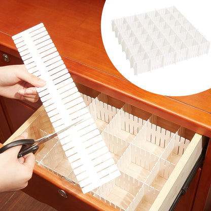 Vesici 80 Pcs Drawer Dividers Adjustable Plastic Organizers Dresser, Black