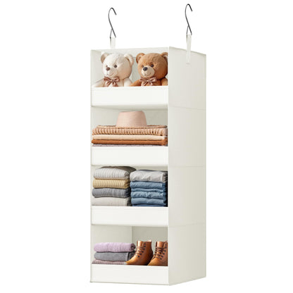 GRANNY SAYS 3-Shelf Hanging Closet Organizer, Foldable Storage, Gray