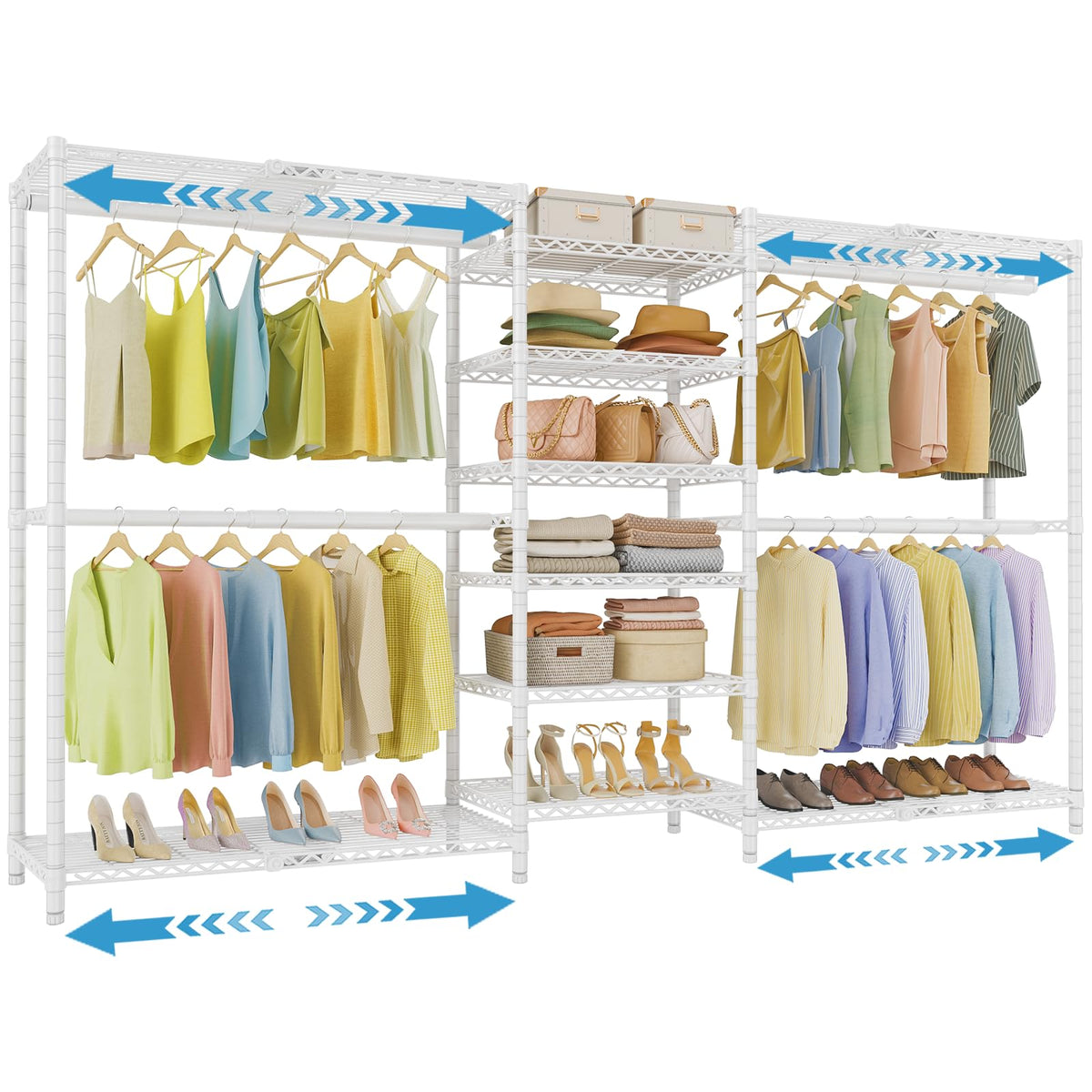 VIPEK X3 Expandable Heavy Duty Clothes Rack Closet Organizer System Black