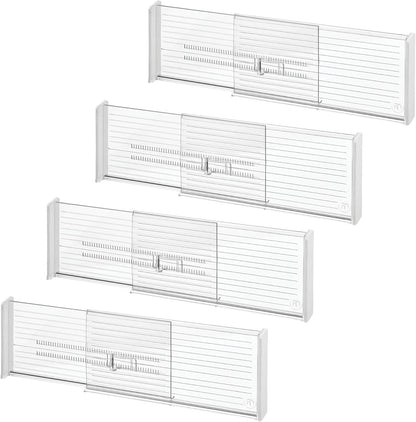 iDesign Plastic Adjustable Drawer Dividers, Clear, Set of 2