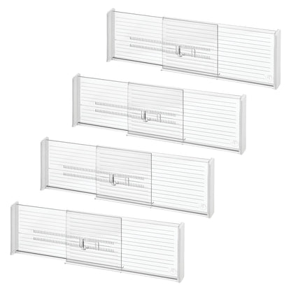 iDesign Plastic Adjustable Drawer Dividers, Clear, Set of 2