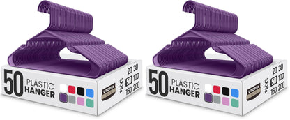 Utopia Home Plastic Hangers 50 Pack – Space Saving Clothes Hanger White