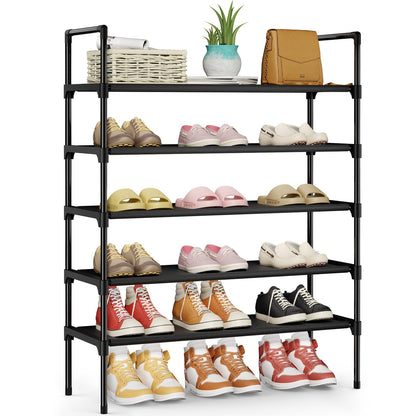 Kitsure Shoe Rack for Closet, Shoe Organizer, 27.6" Wide - 3 Tier, Black