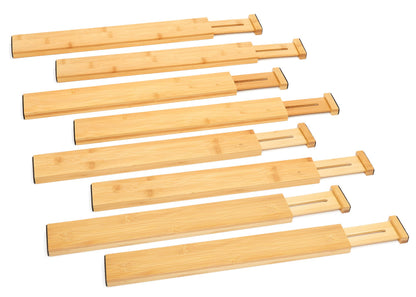 RoyalHouse Adjustable Bamboo Drawer Dividers, 4-Pack (18" - 22")