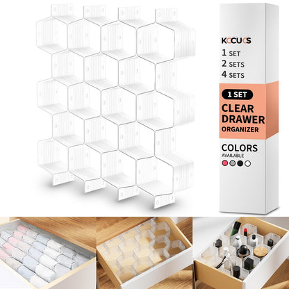 Honeycomb Separator Adjustable Drawer Organizer Divider for Underwear Belt-Scarf Socks Organizer (White(2pcs))