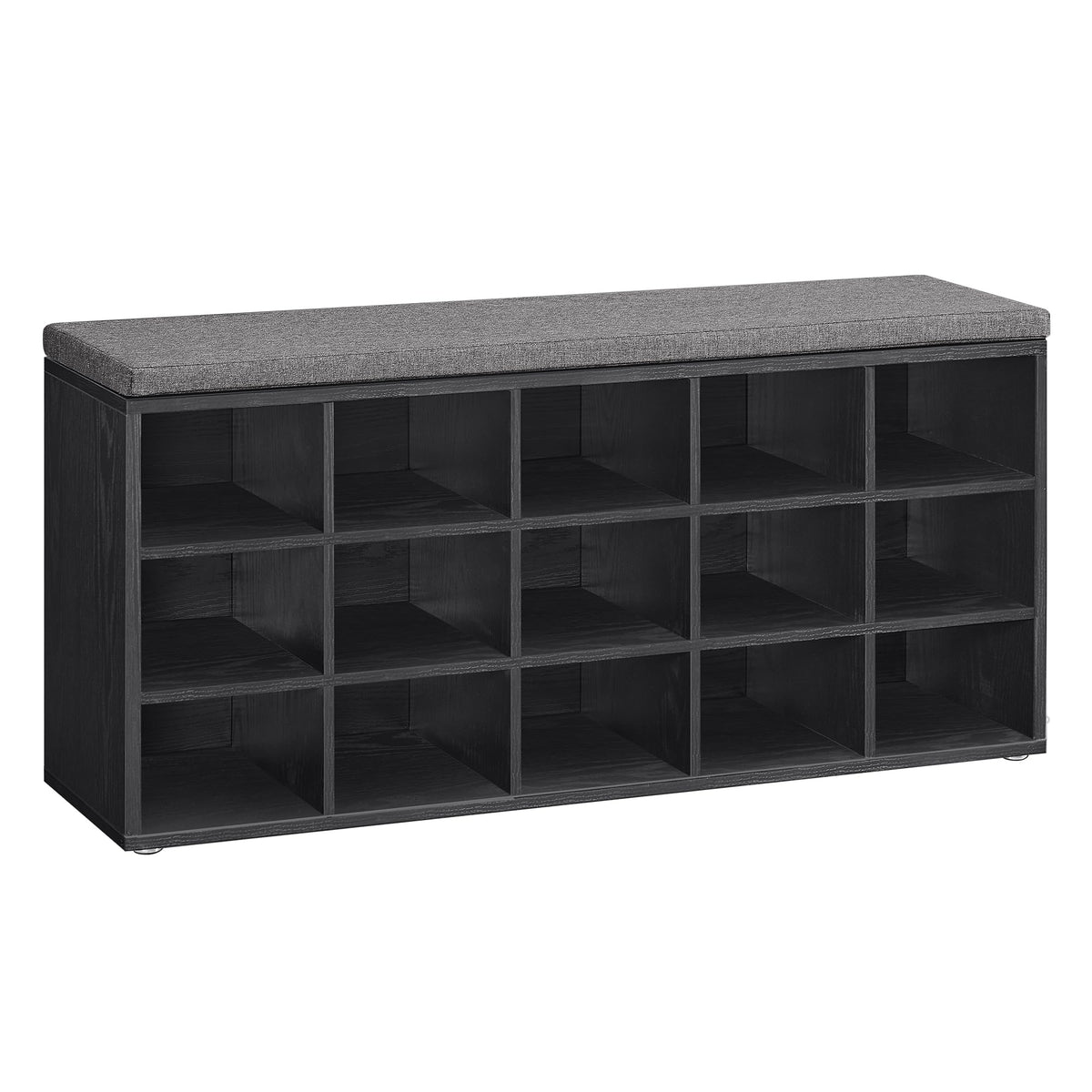 VASAGLE Shoe Bench with Cushion, 15 Compartments, 11.8 x 41.3 x 18.9 Inches