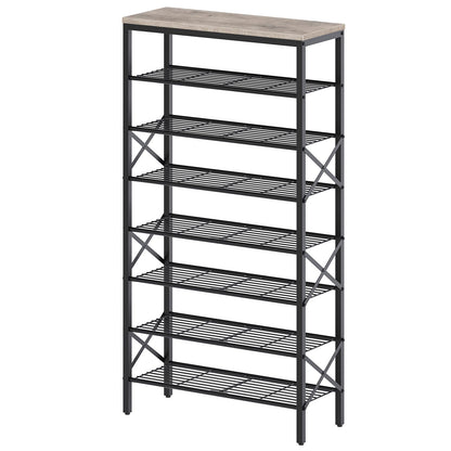 YATINEY 10 Tier Shoe Rack, Large Capacity Shoe Storage Organizer Holds 40 Pairs, Sturdy and Stable, for Entryway, Hallway, Closet, Dorm Room, Rustic Brown SS10BR