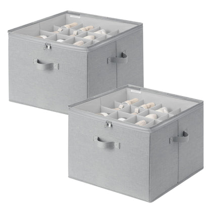 StorageWorks 24-Pair Large Shoe Storage Box, Adjustable Dividers, Taupe