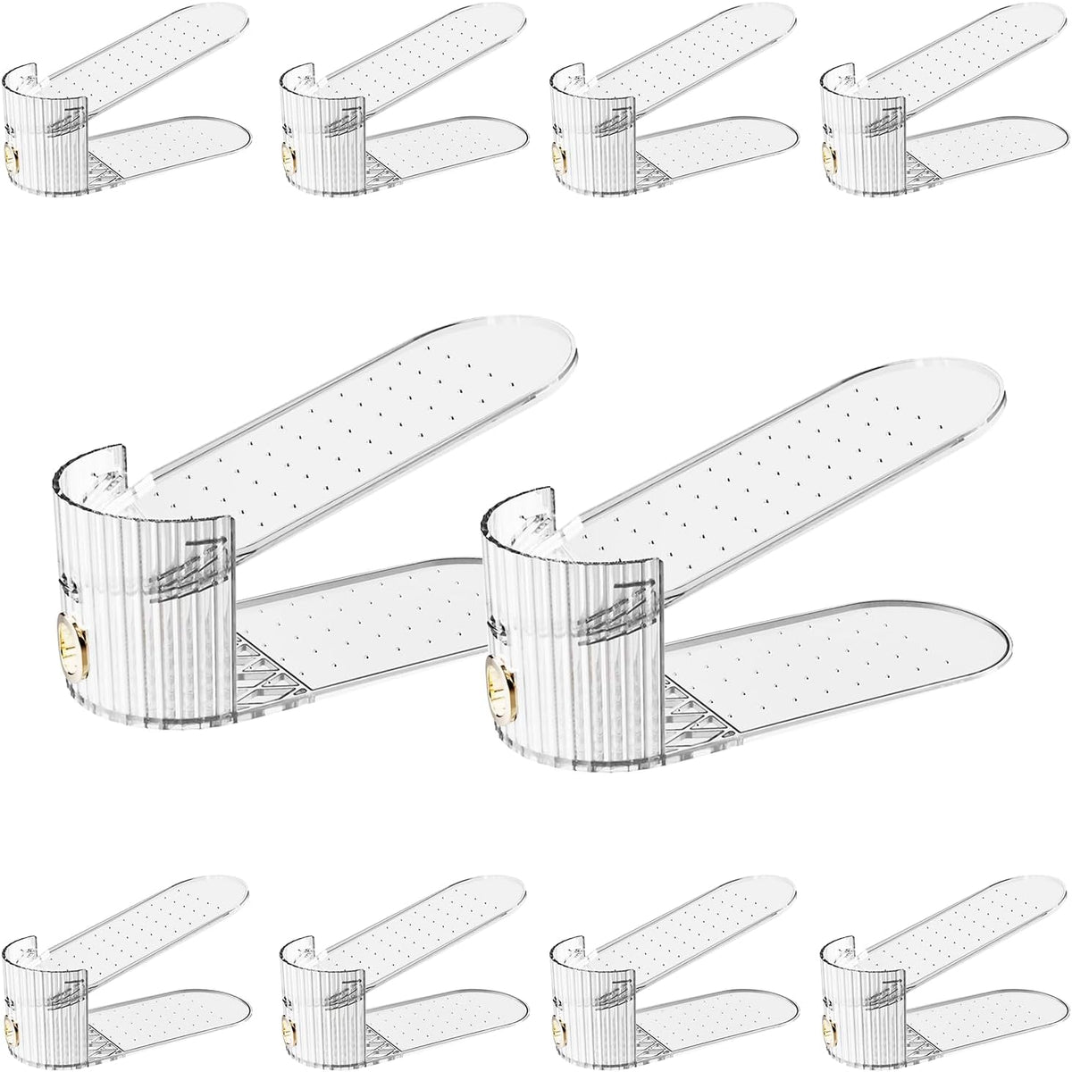 Adjustable Shoe Slot Organizer for Closet Space Saver(10-Pack)