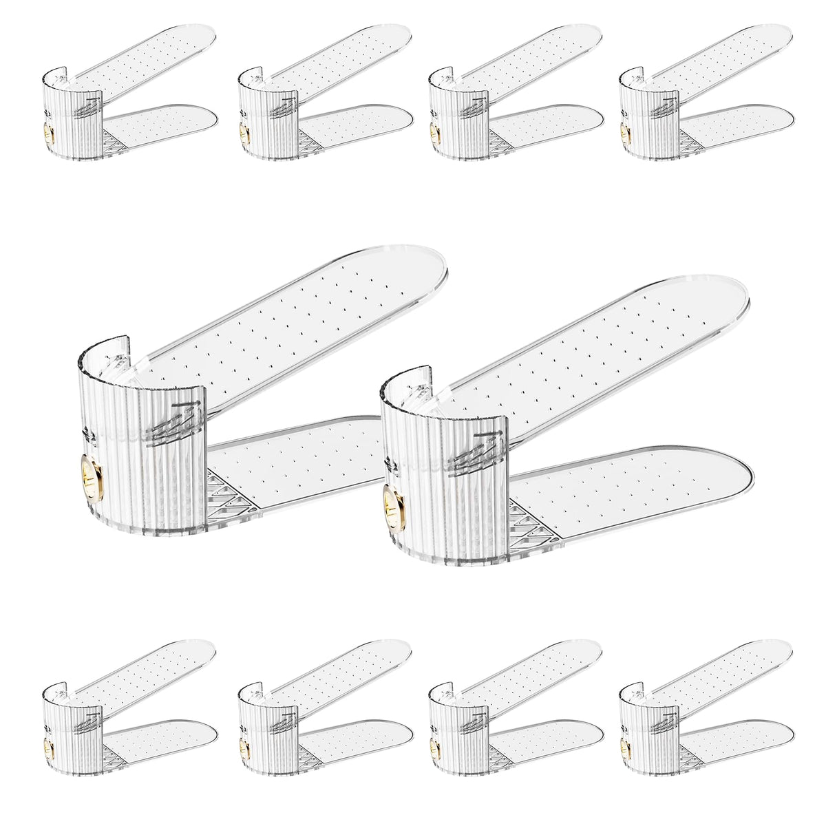 Adjustable Shoe Slot Organizer for Closet Space Saver(10-Pack)