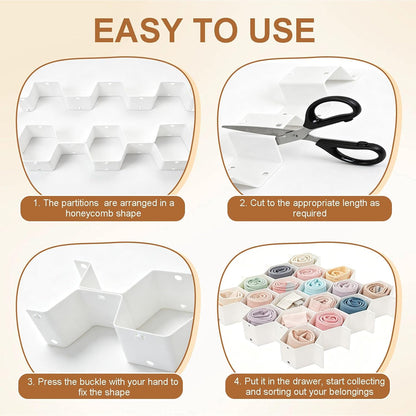 Panties Organizer for Drawer, Honeycomb Cell Divider