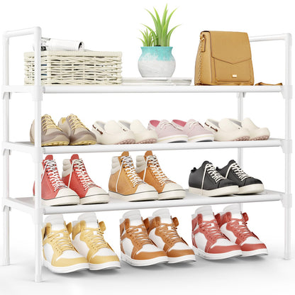 Kitsure Shoe Rack for Closet, Shoe Organizer, 27.6" Wide - 3 Tier, Black