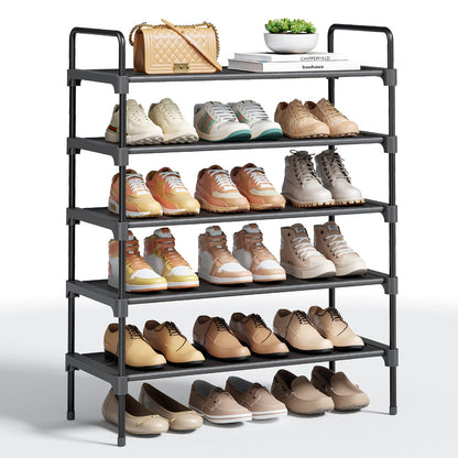 Kitsure Extra-Long Shoe Rack for Closet, 39.0" Wide - 3 Tier, Black