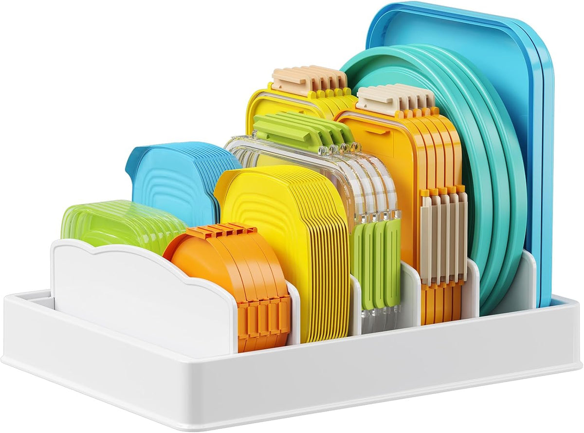 Lifewit Kitchen Cabinet Organizer for Food Contanier Lid with 7 Sections
