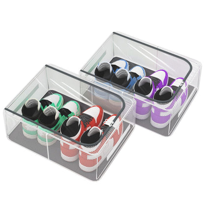 3 Pack Clear Shoe Closet Organizer for Boots Sneaker, 15.8" x 11.8" x 6"