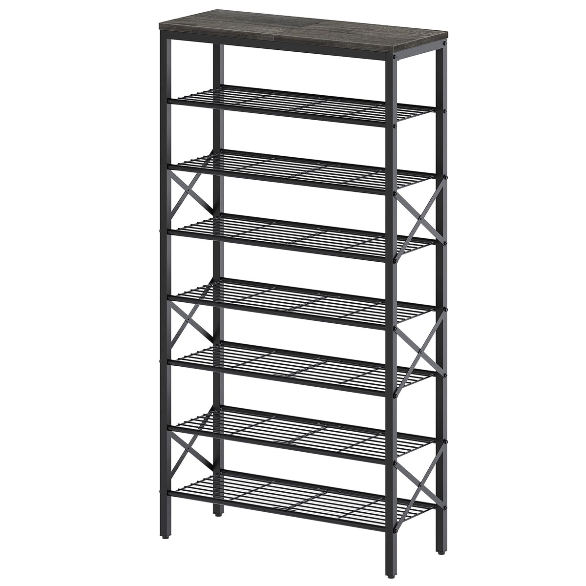 YATINEY 10 Tier Shoe Rack, Large Capacity Shoe Storage Organizer Holds 40 Pairs, Sturdy and Stable, for Entryway, Hallway, Closet, Dorm Room, Rustic Brown SS10BR