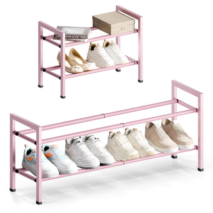Bumusty 3 Tier Expandable Shoe Rack for Closet, Black