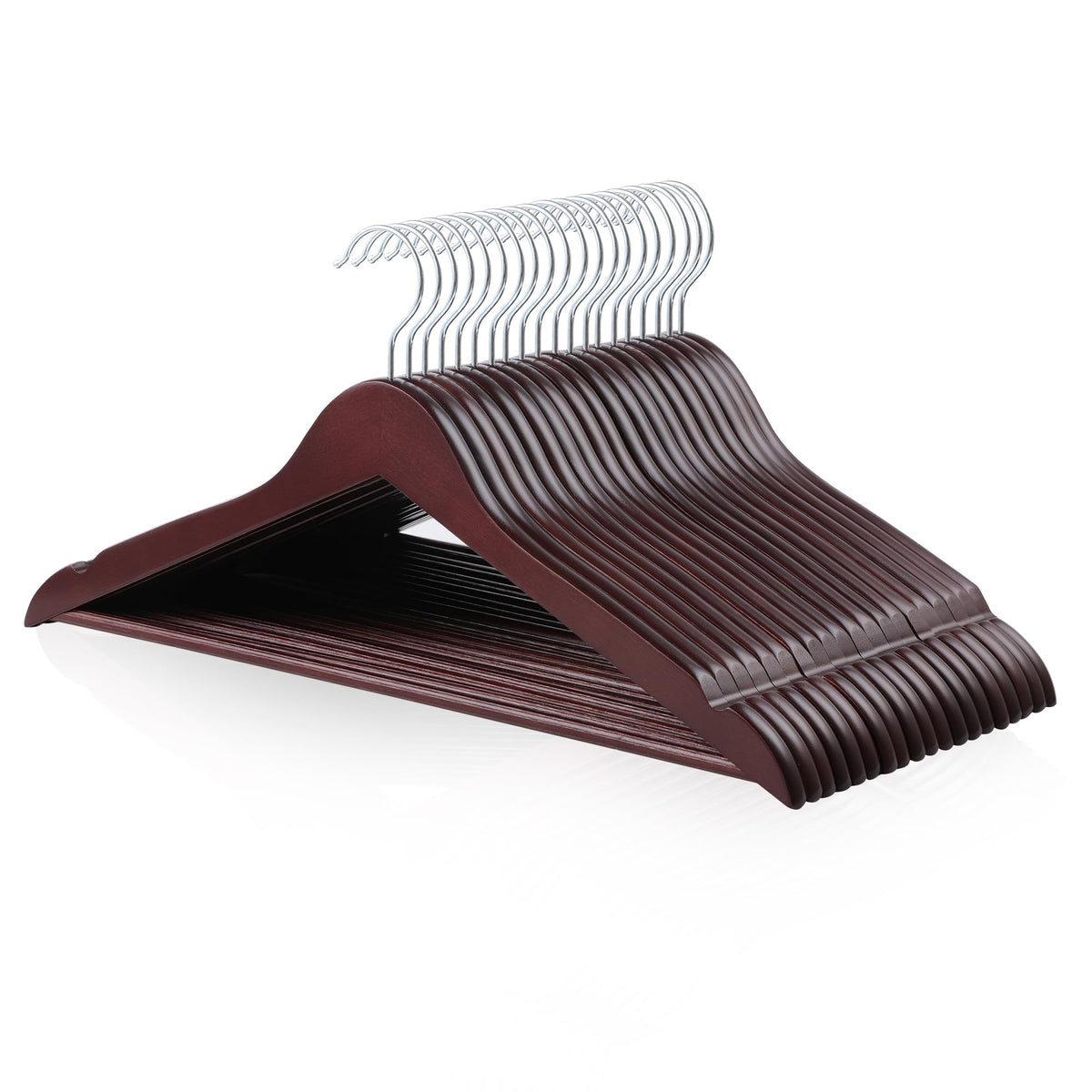 Amazon Basics Wood Suit Clothes Hangers for Closet Organizer, Natural, 30-Pack