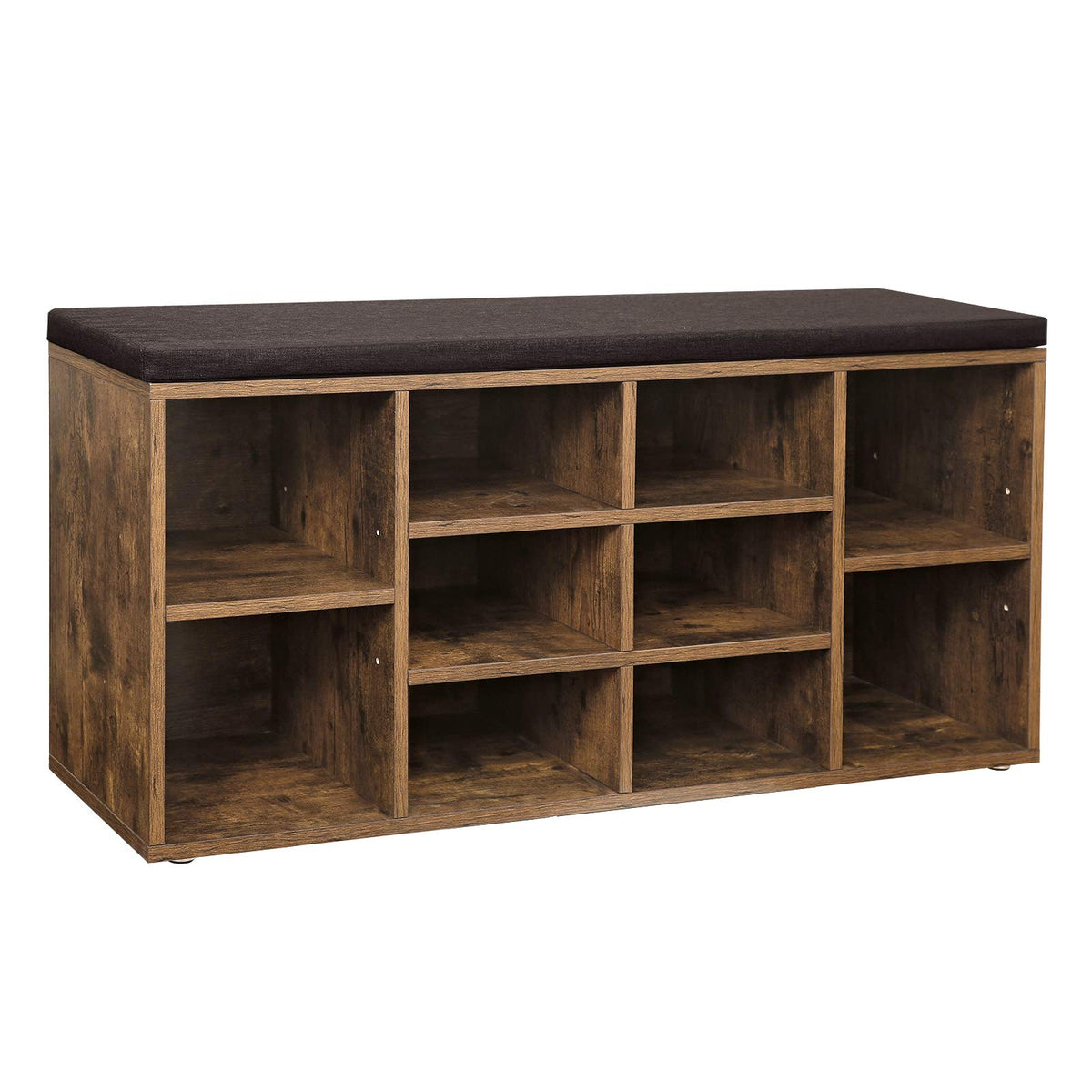 VASAGLE Shoe Bench with Cushion, 15 Compartments, 11.8 x 41.3 x 18.9 Inches