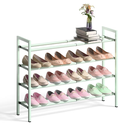 Bumusty 3 Tier Expandable Shoe Rack for Closet, Black
