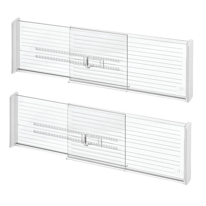 iDesign Plastic Adjustable Drawer Dividers, Clear, Set of 2