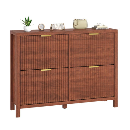 47" Fluted Shoe Cabinet Stoarge with 4 Flip Drawers for Entryway, Hallway